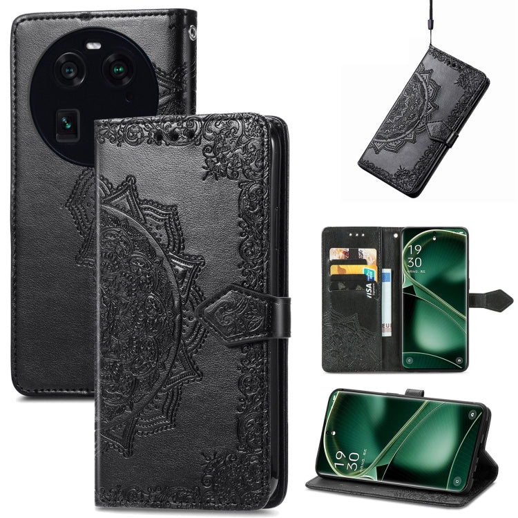For OPPO Find X6 Mandala Flower Embossed Leather Phone Case