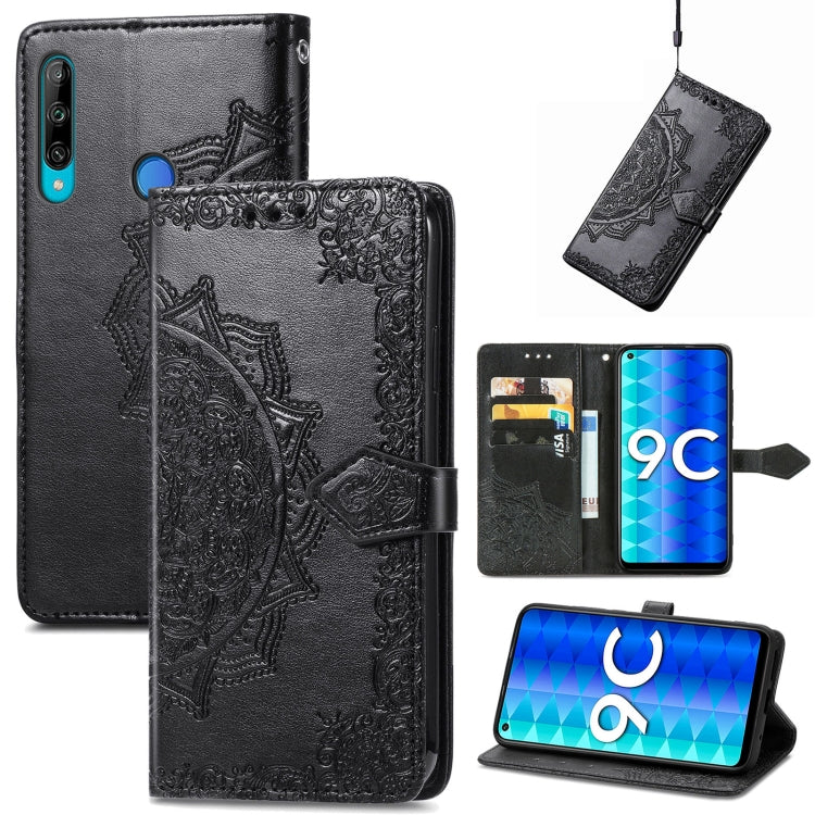 For Honor 9C Mandala Flower Embossed Leather Phone Case