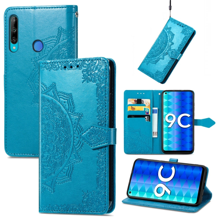 For Honor 9C Mandala Flower Embossed Leather Phone Case