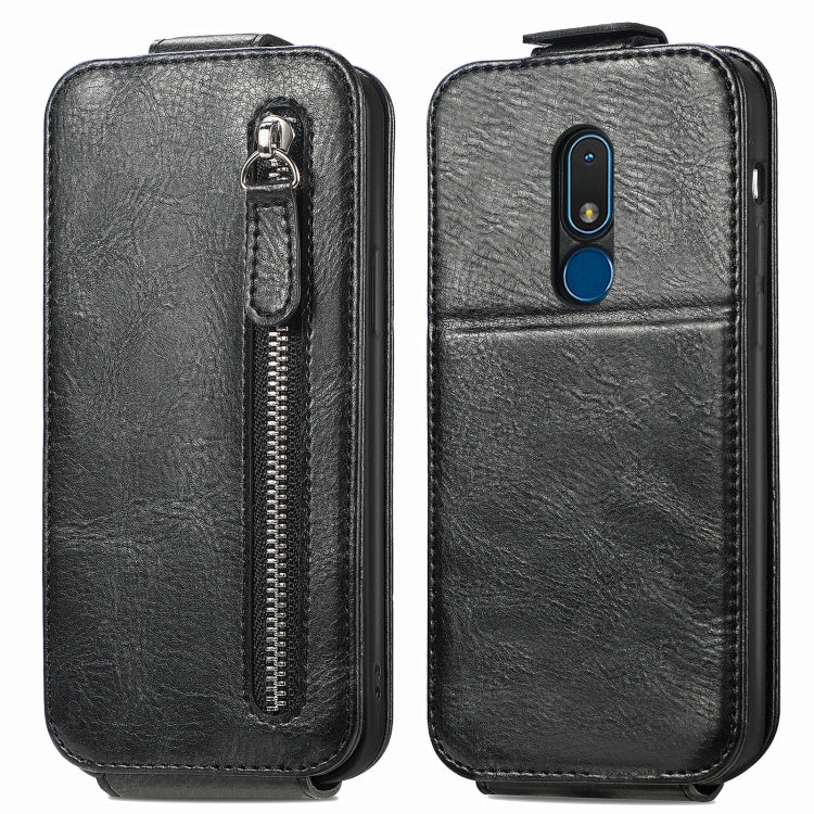 For Nokia C3 Zipper Wallet Vertical Flip Leather Phone Case