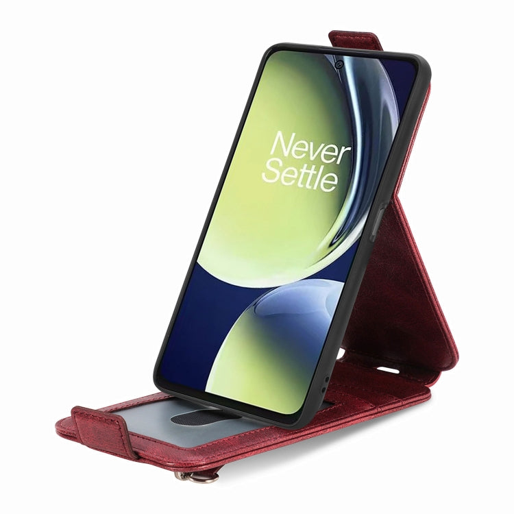 For OnePlus Nord CE 3 Lite Zipper Wallet Vertical Flip Leather Phone Case