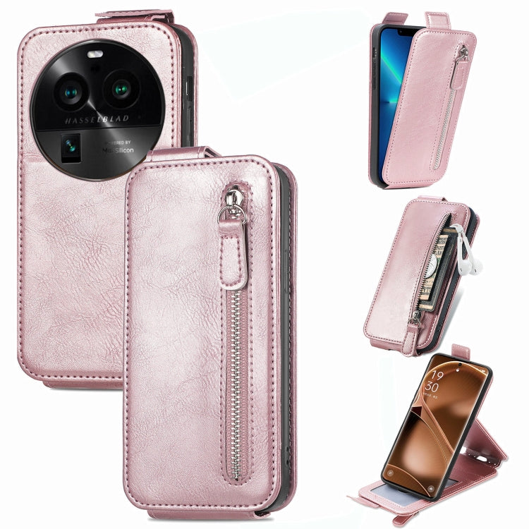 For OPPO Find X6 Pro Zipper Wallet Vertical Flip Leather Phone Case