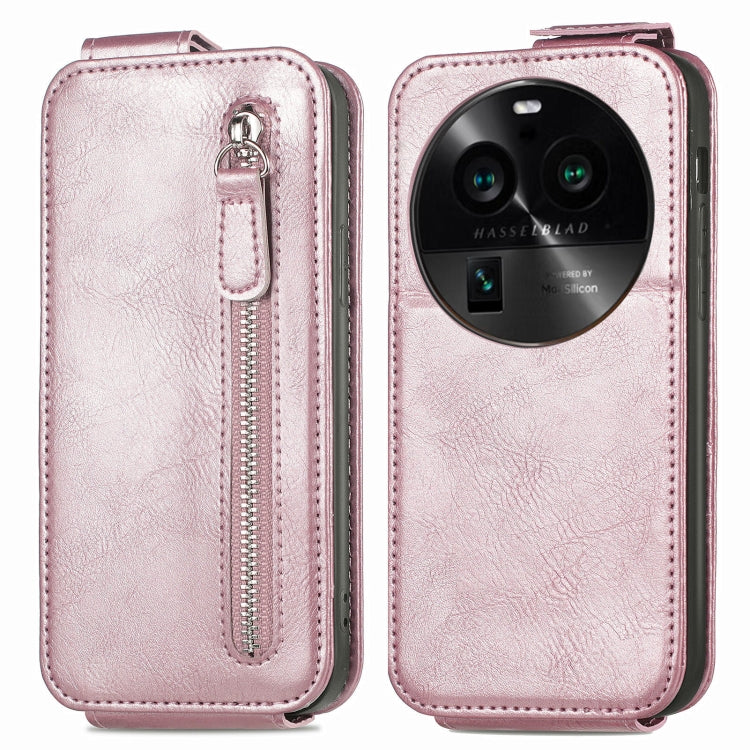 For OPPO Find X6 Pro Zipper Wallet Vertical Flip Leather Phone Case