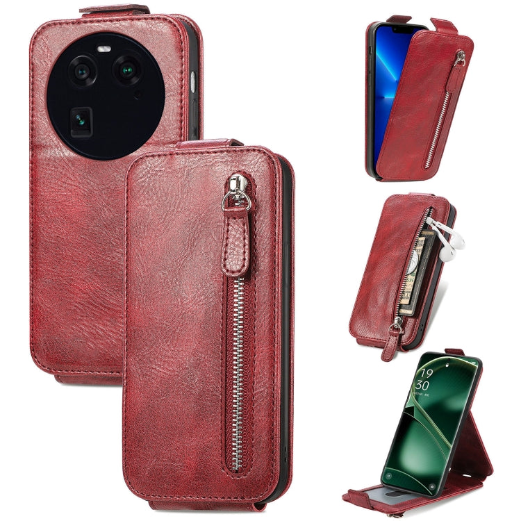 For OPPO FInd X6 Zipper Wallet Vertical Flip Leather Phone Case
