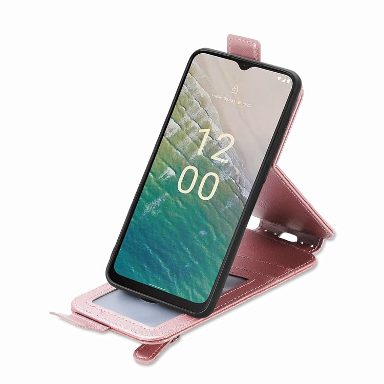 For Nokia C32 Zipper Wallet Vertical Flip Leather Phone Case