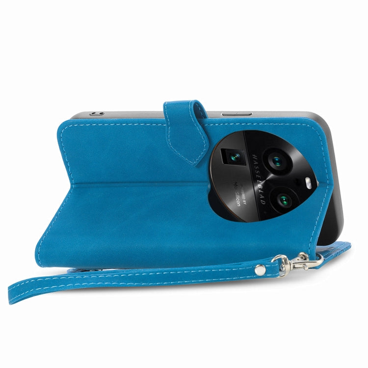 For OPPO Find X6 Pro Embossed Flower Zipper Leather Phone Case