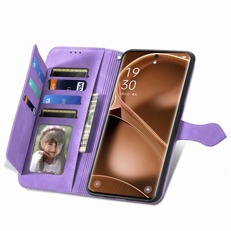 For OPPO Find X6 Pro Embossed Flower Zipper Leather Phone Case