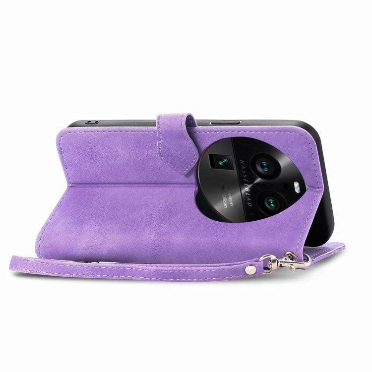 For OPPO Find X6 Pro Embossed Flower Zipper Leather Phone Case