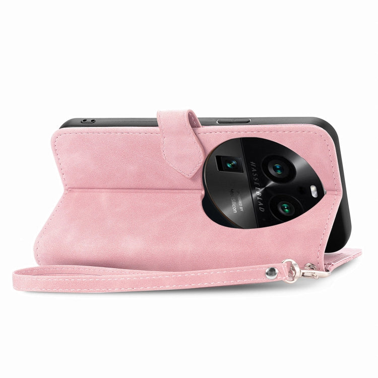 For OPPO Find X6 Pro Embossed Flower Zipper Leather Phone Case