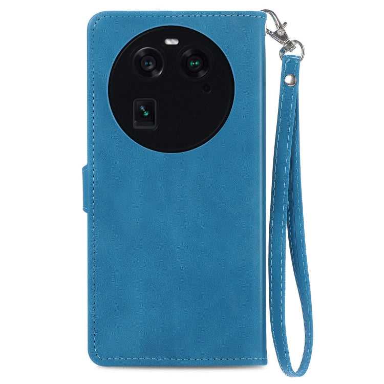 For OPPO Find X6 Embossed Flower Zipper Leather Phone Case