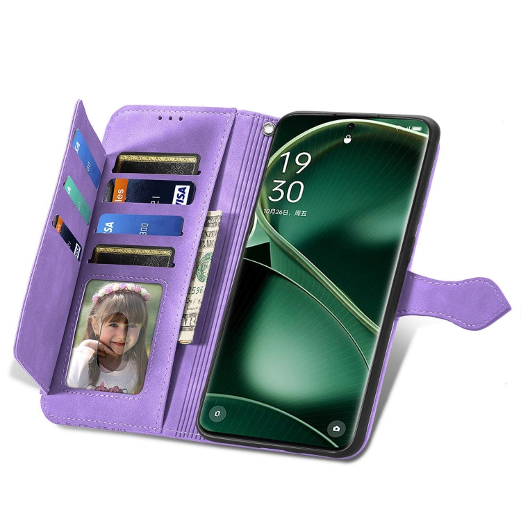 For OPPO Find X6 Embossed Flower Zipper Leather Phone Case