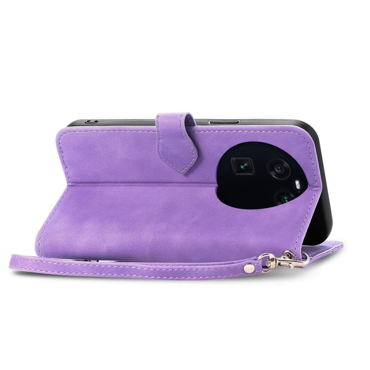 For OPPO Find X6 Embossed Flower Zipper Leather Phone Case