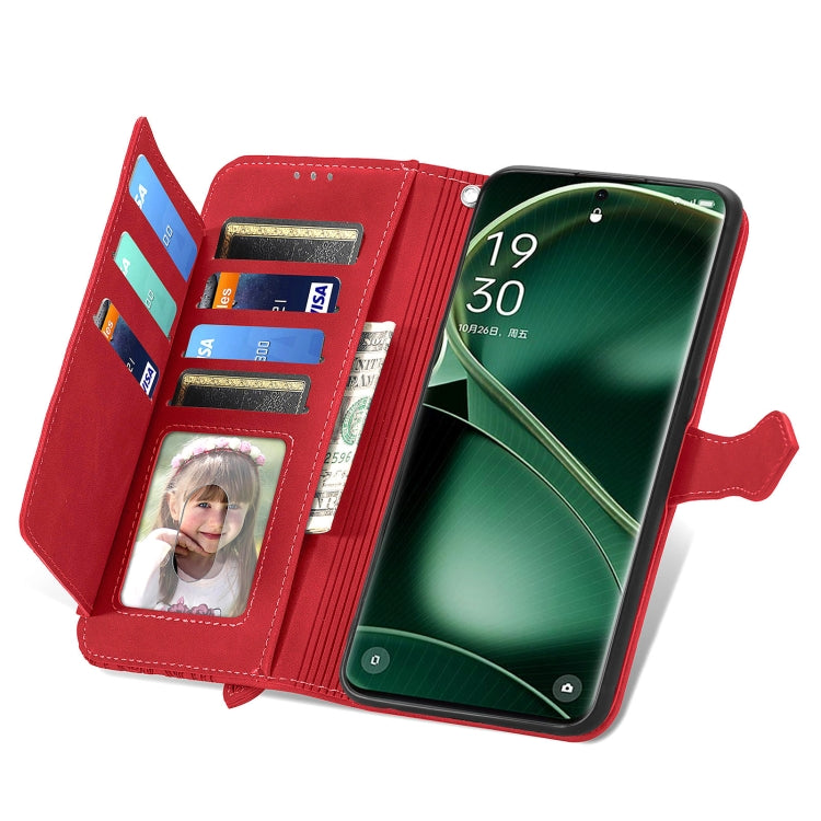 For OPPO Find X6 Embossed Flower Zipper Leather Phone Case