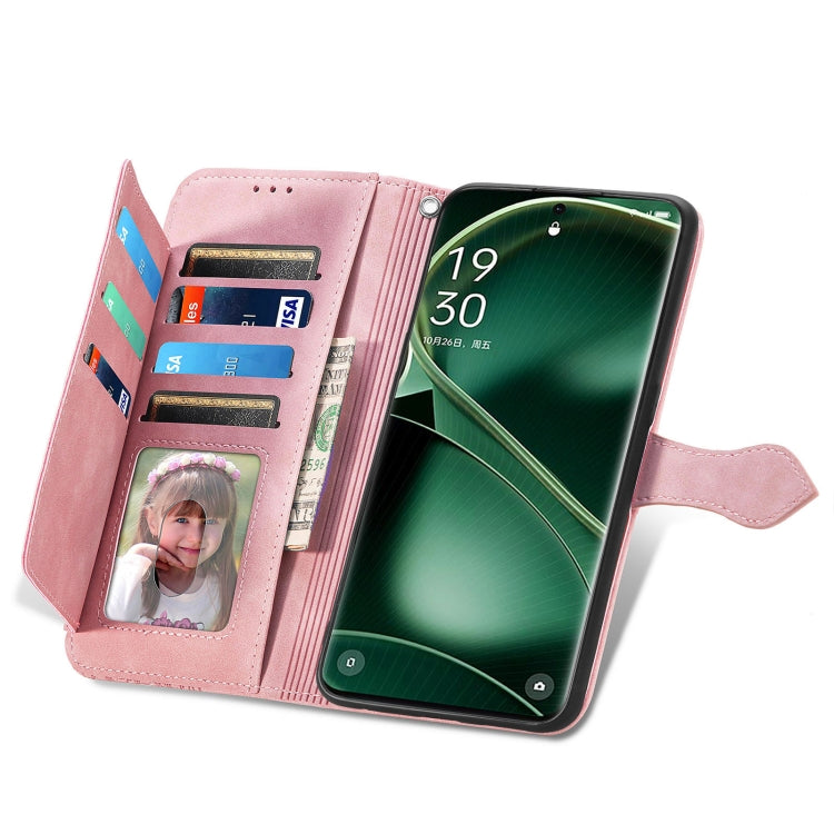 For OPPO Find X6 Embossed Flower Zipper Leather Phone Case