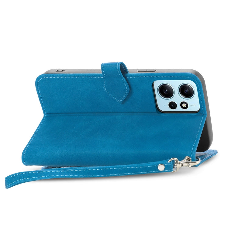For Redmi Note 12 4G Global Embossed Flower Zipper Leather Phone Case