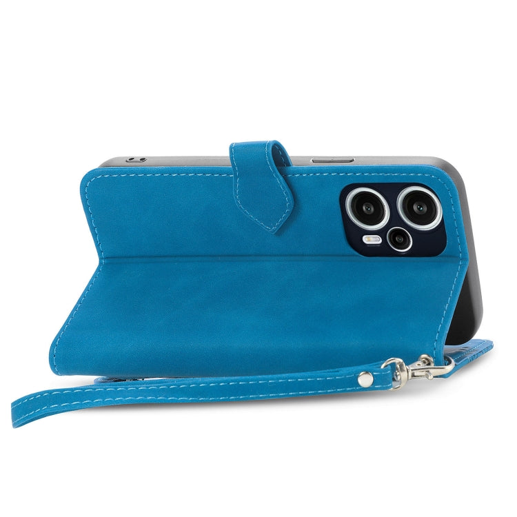 For Redmi Note 12 Turbo Embossed Flower Zipper Leather Phone Case