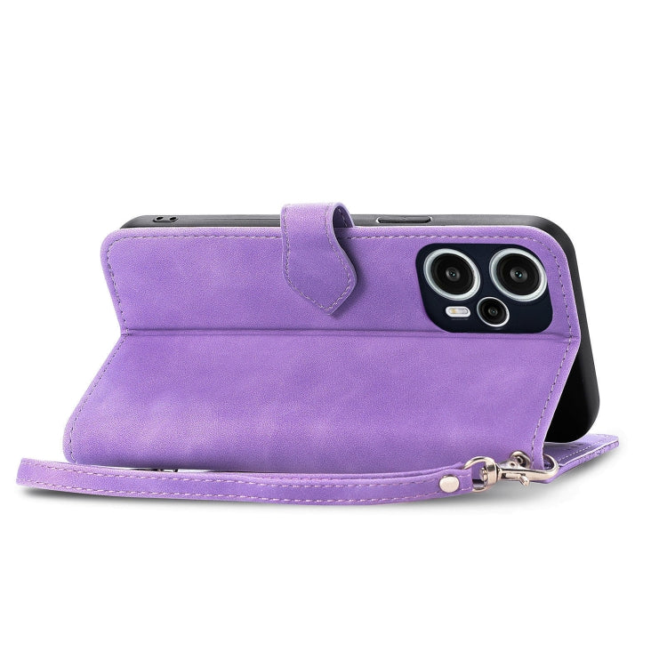 For Redmi Note 12 Turbo Embossed Flower Zipper Leather Phone Case