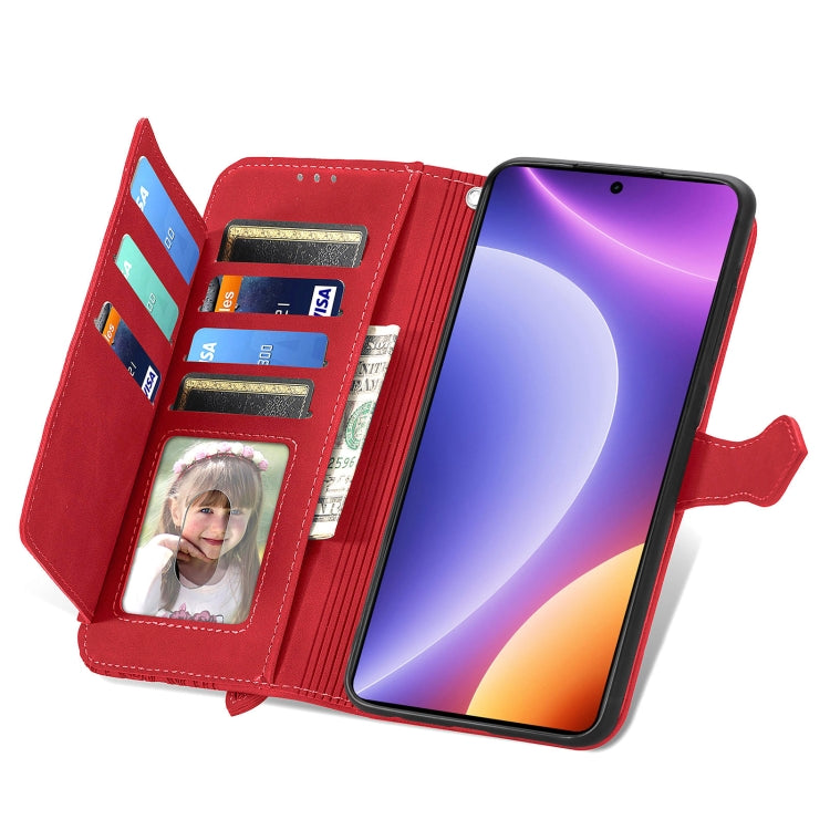 For Redmi Note 12 Turbo Embossed Flower Zipper Leather Phone Case