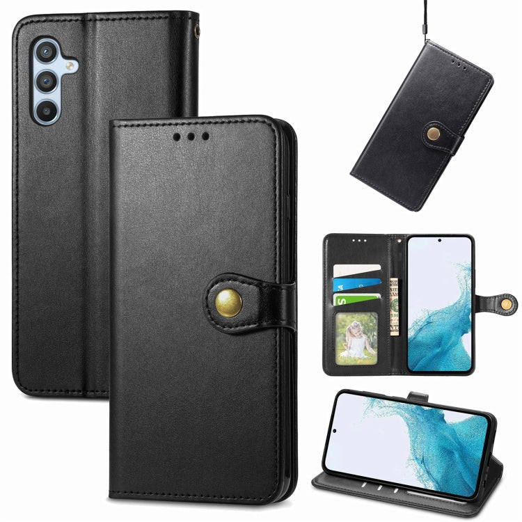 For Samsung Galaxy A54 5G Retro Solid Color Buckle Leather Phone Case