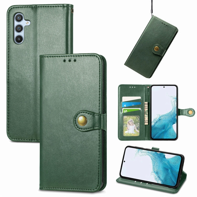 For Samsung Galaxy A54 5G Retro Solid Color Buckle Leather Phone Case