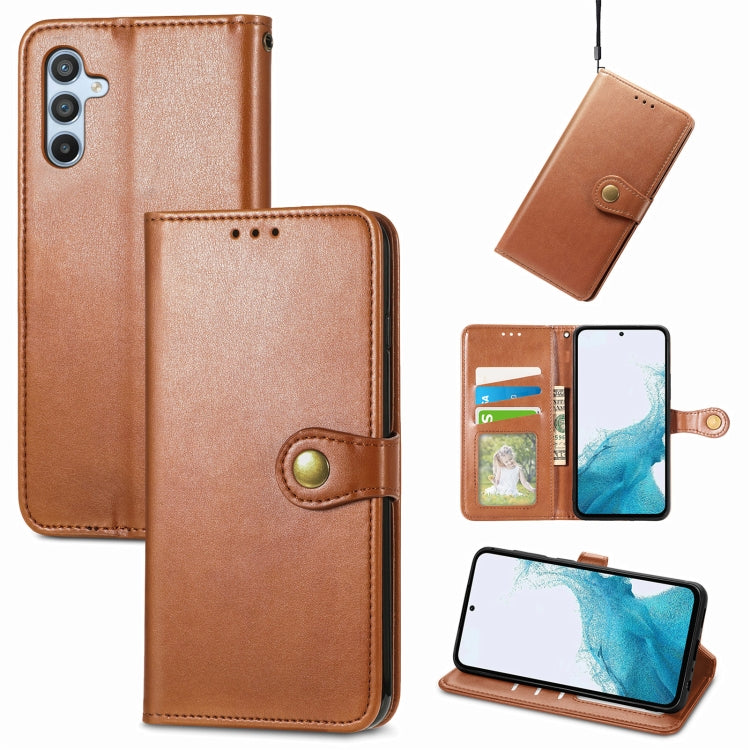 For Samsung Galaxy A54 5G Retro Solid Color Buckle Leather Phone Case