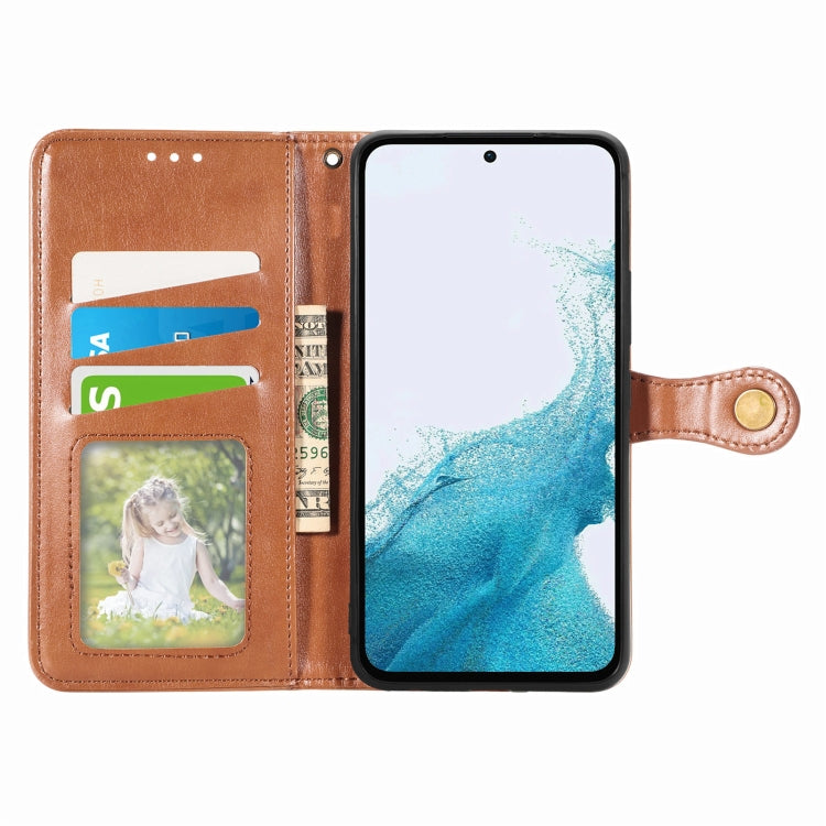 For Samsung Galaxy A54 5G Retro Solid Color Buckle Leather Phone Case