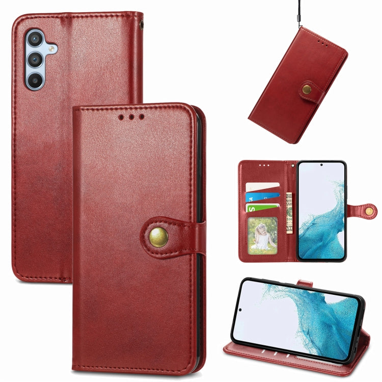 For Samsung Galaxy A54 5G Retro Solid Color Buckle Leather Phone Case