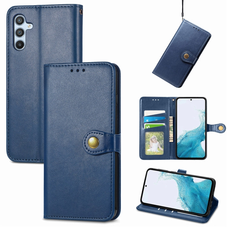 For Samsung Galaxy A54 5G Retro Solid Color Buckle Leather Phone Case