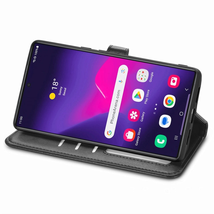 For Samsung Galaxy S25 Ultra 5G Retro Solid Color Buckle Leather Phone Case