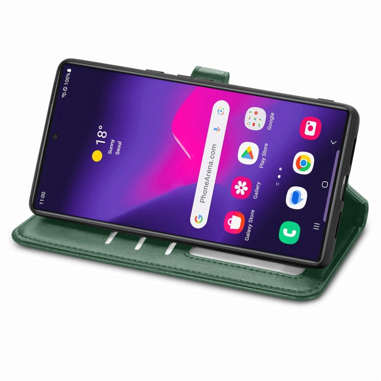 For Samsung Galaxy S25 Ultra 5G Retro Solid Color Buckle Leather Phone Case