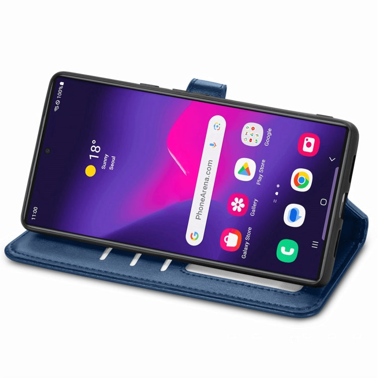 For Samsung Galaxy S25 Ultra 5G Retro Solid Color Buckle Leather Phone Case
