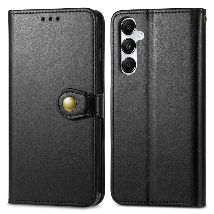 For Samsung Galaxy A27 5G Retro Solid Color Buckle Leather Phone Case