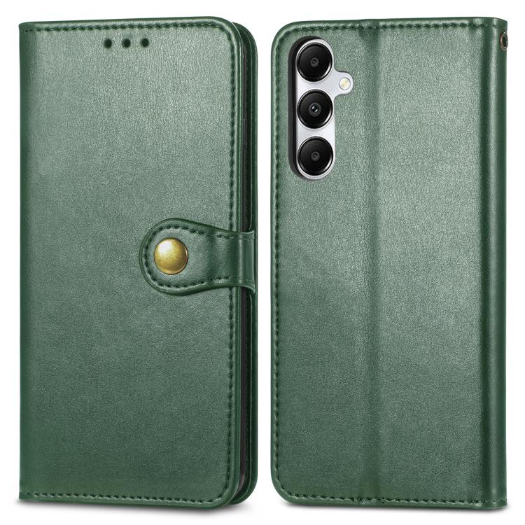 For Samsung Galaxy A27 5G Retro Solid Color Buckle Leather Phone Case