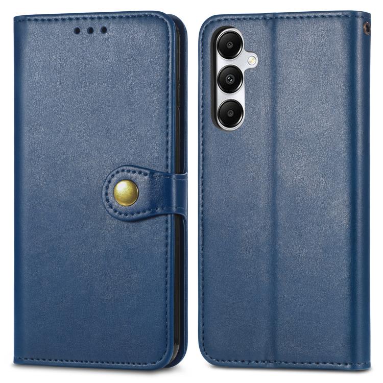 For Samsung Galaxy A27 5G Retro Solid Color Buckle Leather Phone Case
