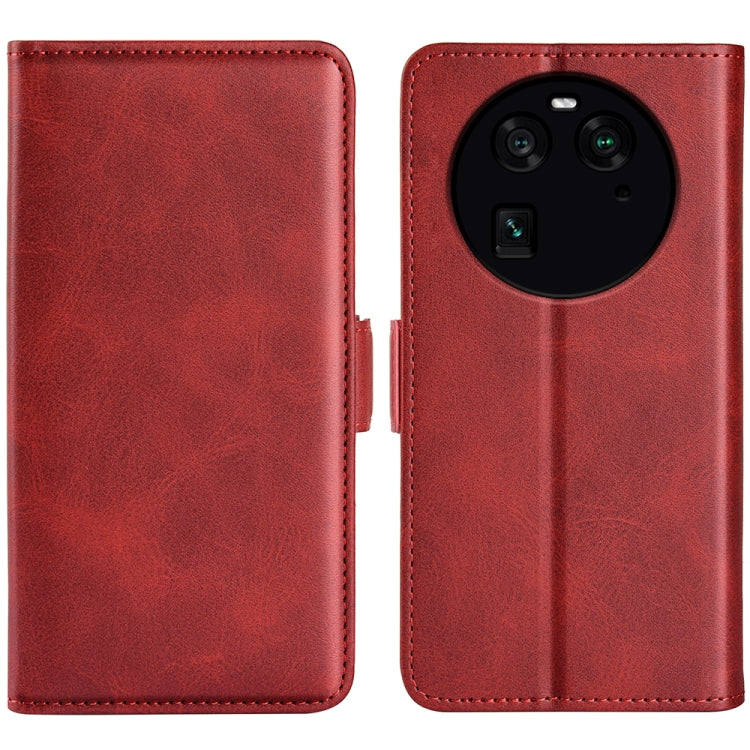 For OPPO Find X6 Dual-side Magnetic Buckle Leather Phone Case