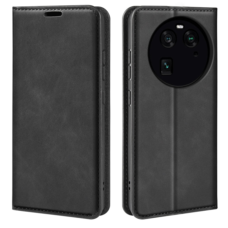 For OPPO Find X6 Retro-skin Magnetic Suction Leather Phone Case