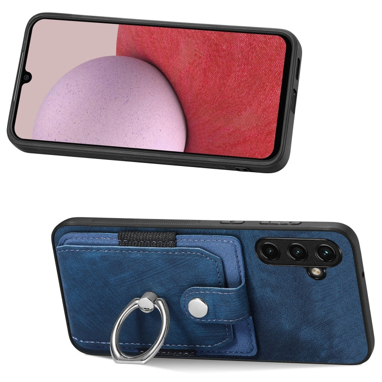 For Samsung Galaxy A14 5G Retro Skin-feel Ring Card Wallet Phone Case