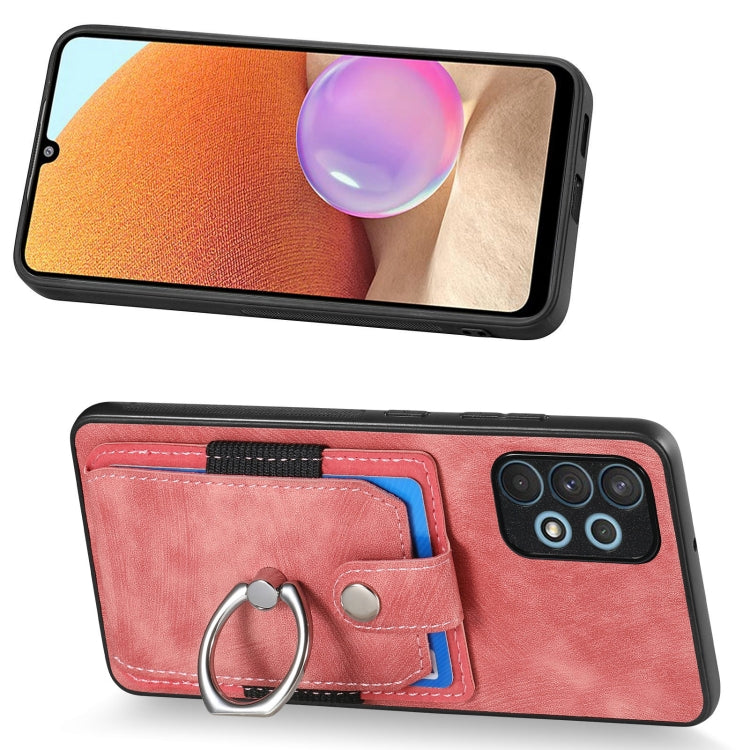 For Samsung Galaxy A32 4G Retro Skin-feel Ring Card Wallet Phone Case