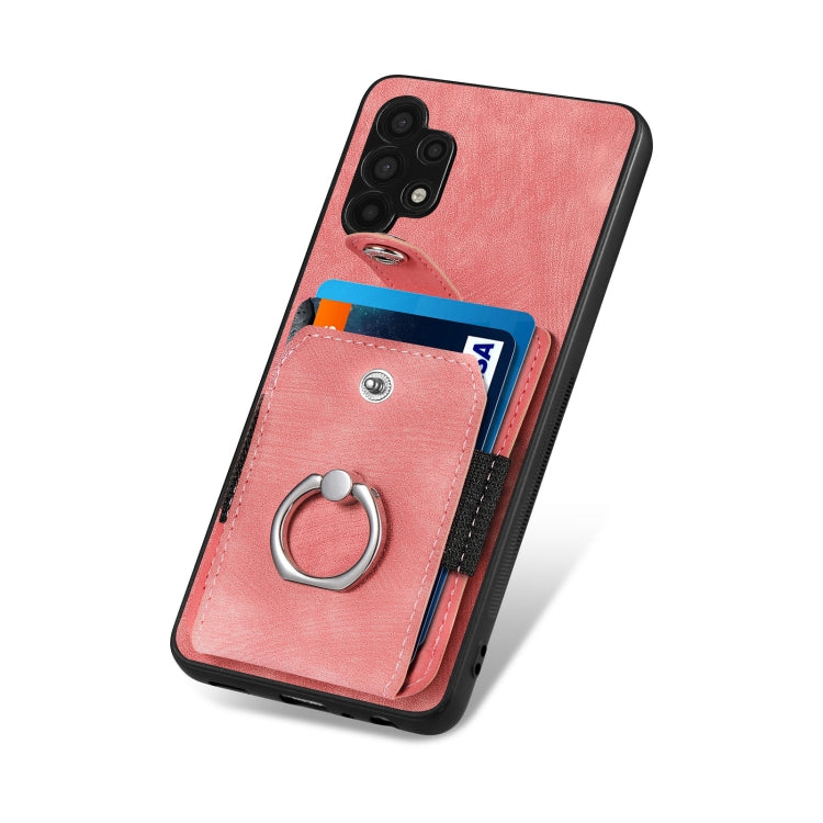 For Samsung Galaxy A32 5G Retro Skin-feel Ring Card Wallet Phone Case