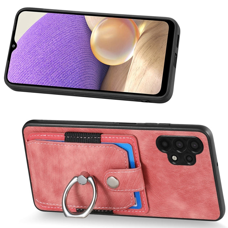 For Samsung Galaxy A32 5G Retro Skin-feel Ring Card Wallet Phone Case