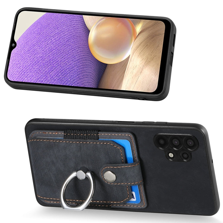 For Samsung Galaxy A32 5G Retro Skin-feel Ring Card Wallet Phone Case