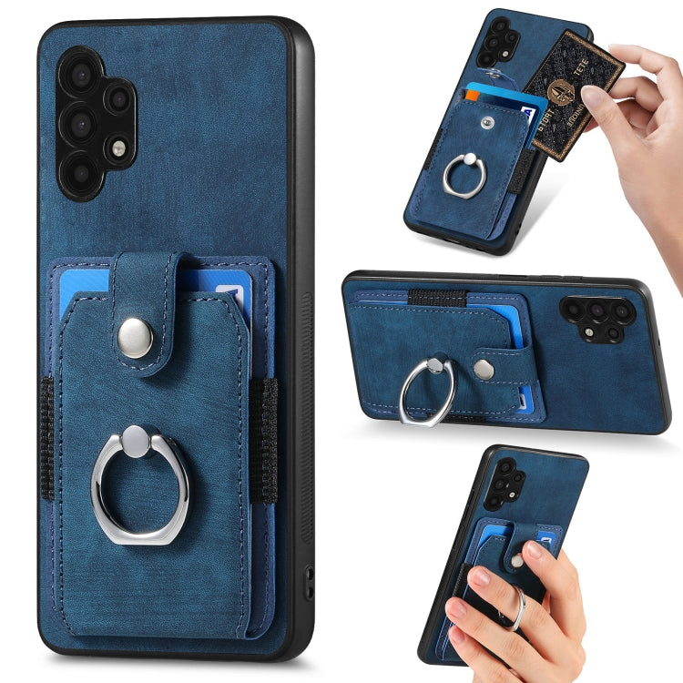 For Samsung Galaxy A32 5G Retro Skin-feel Ring Card Wallet Phone Case