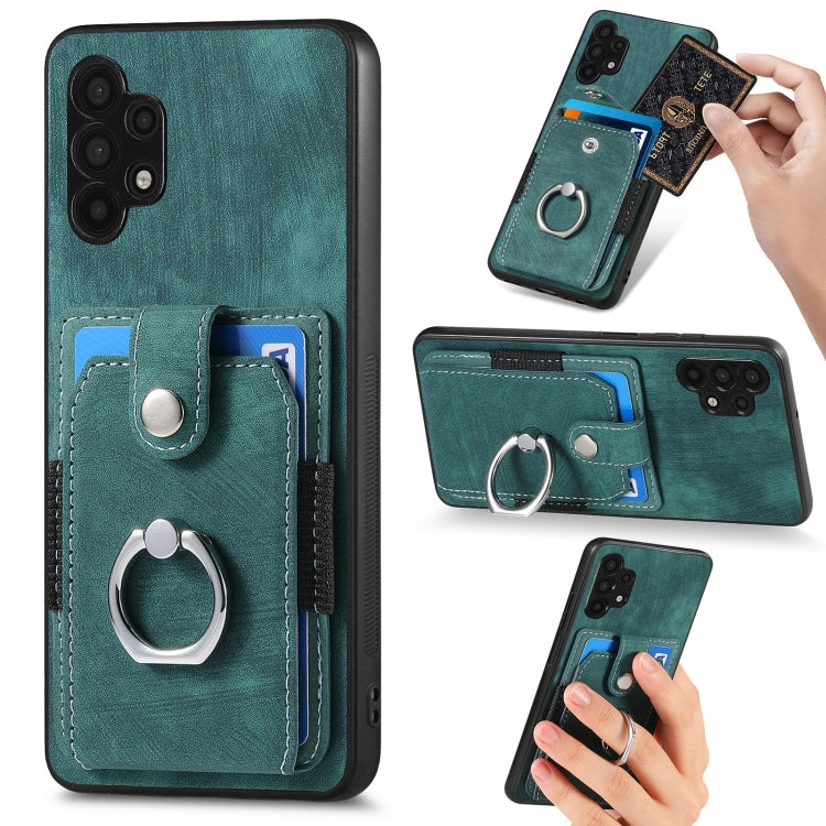 For Samsung Galaxy A32 5G Retro Skin-feel Ring Card Wallet Phone Case