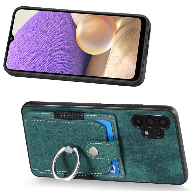 For Samsung Galaxy A32 5G Retro Skin-feel Ring Card Wallet Phone Case