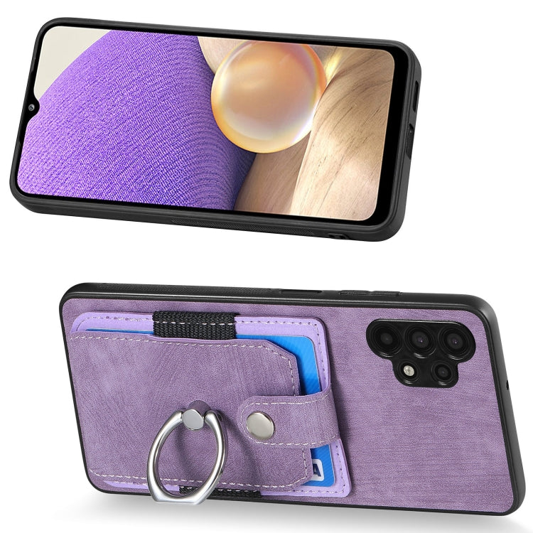 For Samsung Galaxy A32 5G Retro Skin-feel Ring Card Wallet Phone Case