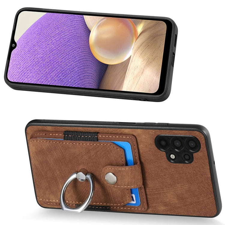 For Samsung Galaxy A32 5G Retro Skin-feel Ring Card Wallet Phone Case