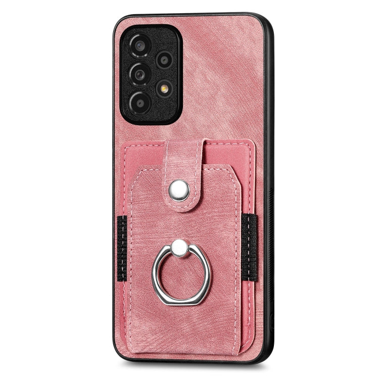 For Samsung Galaxy A33 5G Retro Skin-feel Ring Card Wallet Phone Case