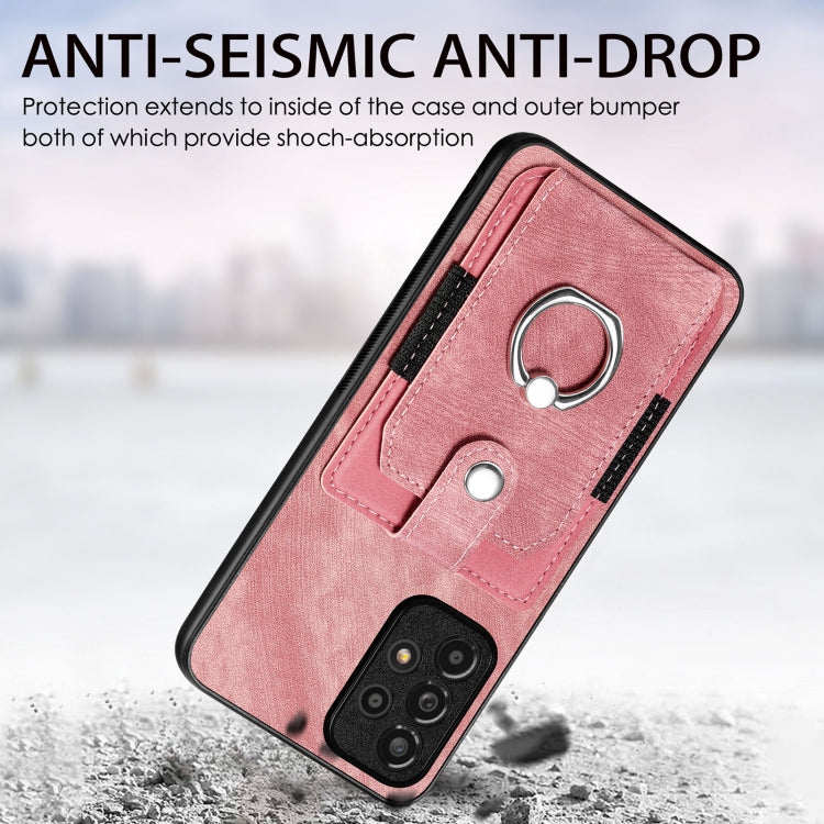 For Samsung Galaxy A33 5G Retro Skin-feel Ring Card Wallet Phone Case