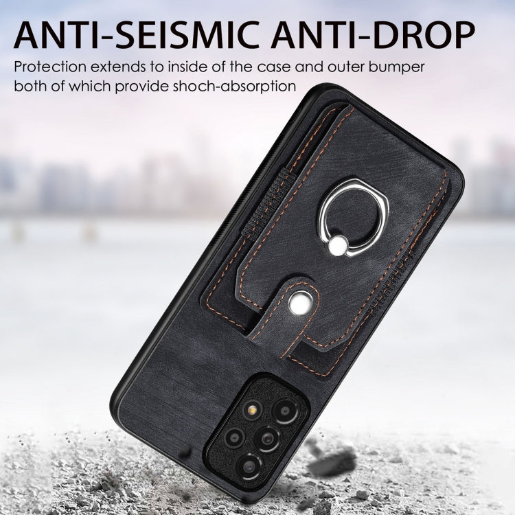 For Samsung Galaxy A33 5G Retro Skin-feel Ring Card Wallet Phone Case