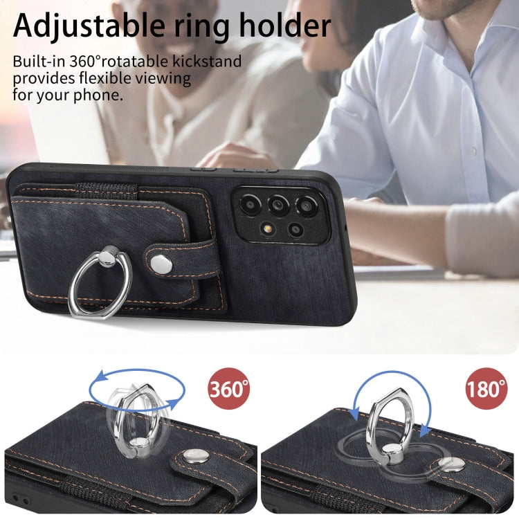 For Samsung Galaxy A33 5G Retro Skin-feel Ring Card Wallet Phone Case